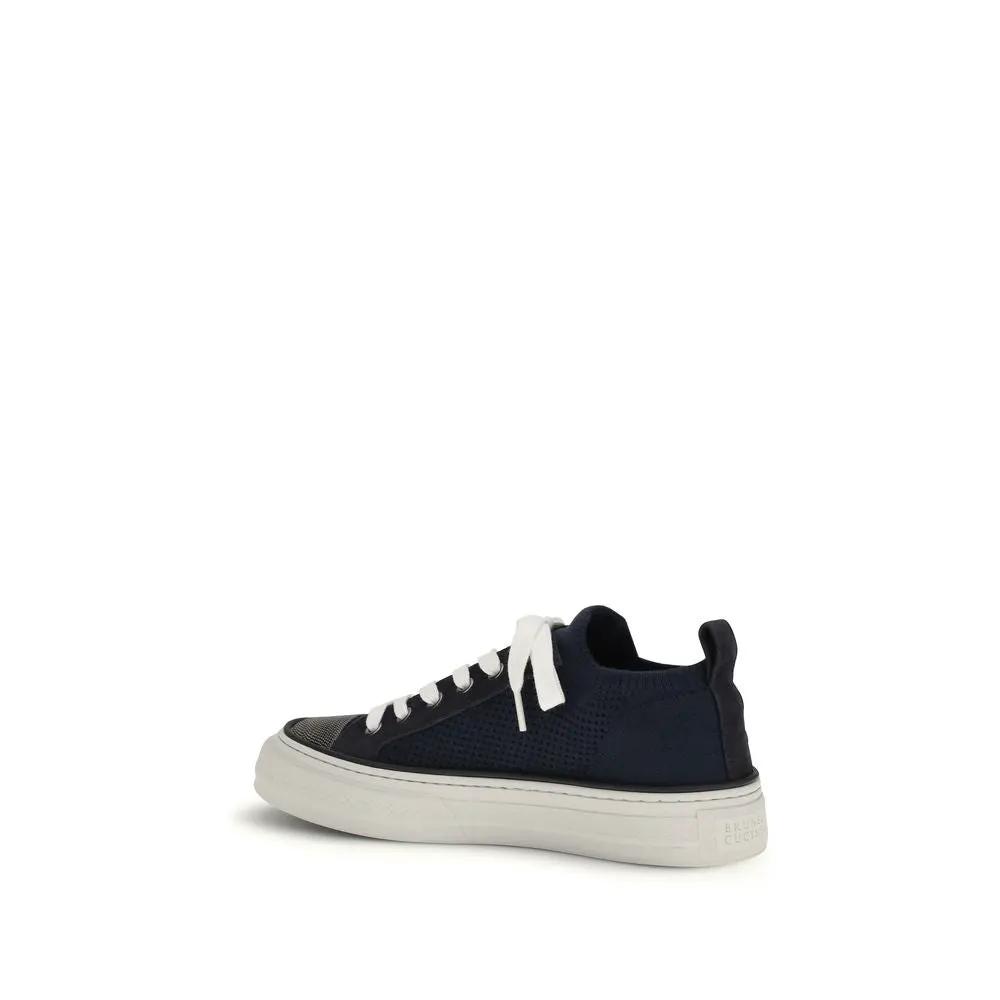 Baskets basses en coton noir Brunello Cucinelli