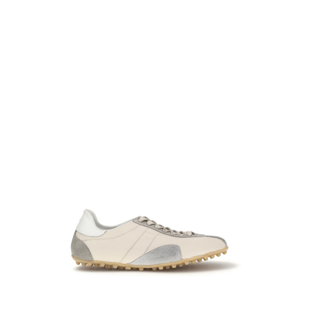 Baskets sportives Bos Taurus en cuir de veau beige Maison Margiela