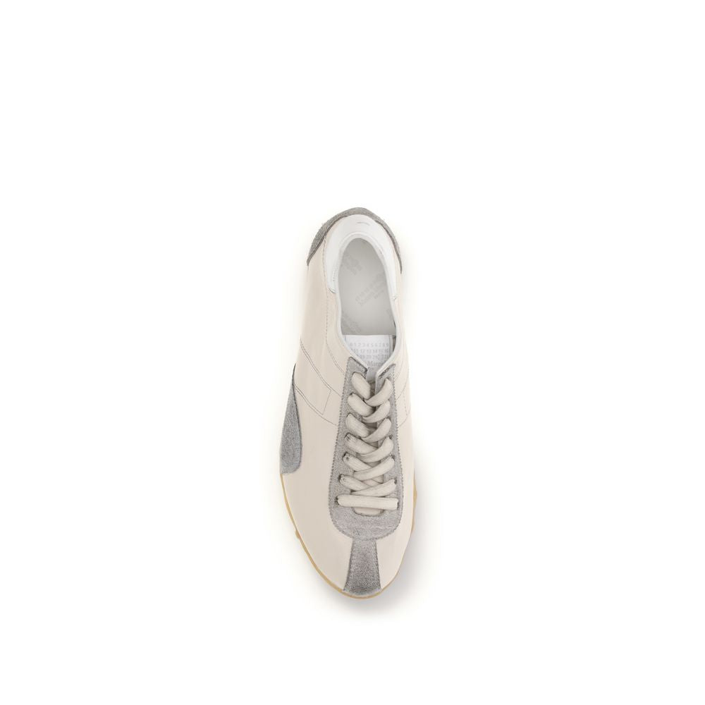 Baskets sportives Bos Taurus en cuir de veau beige Maison Margiela