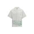 Chemise Prada blanche en coton à motifs