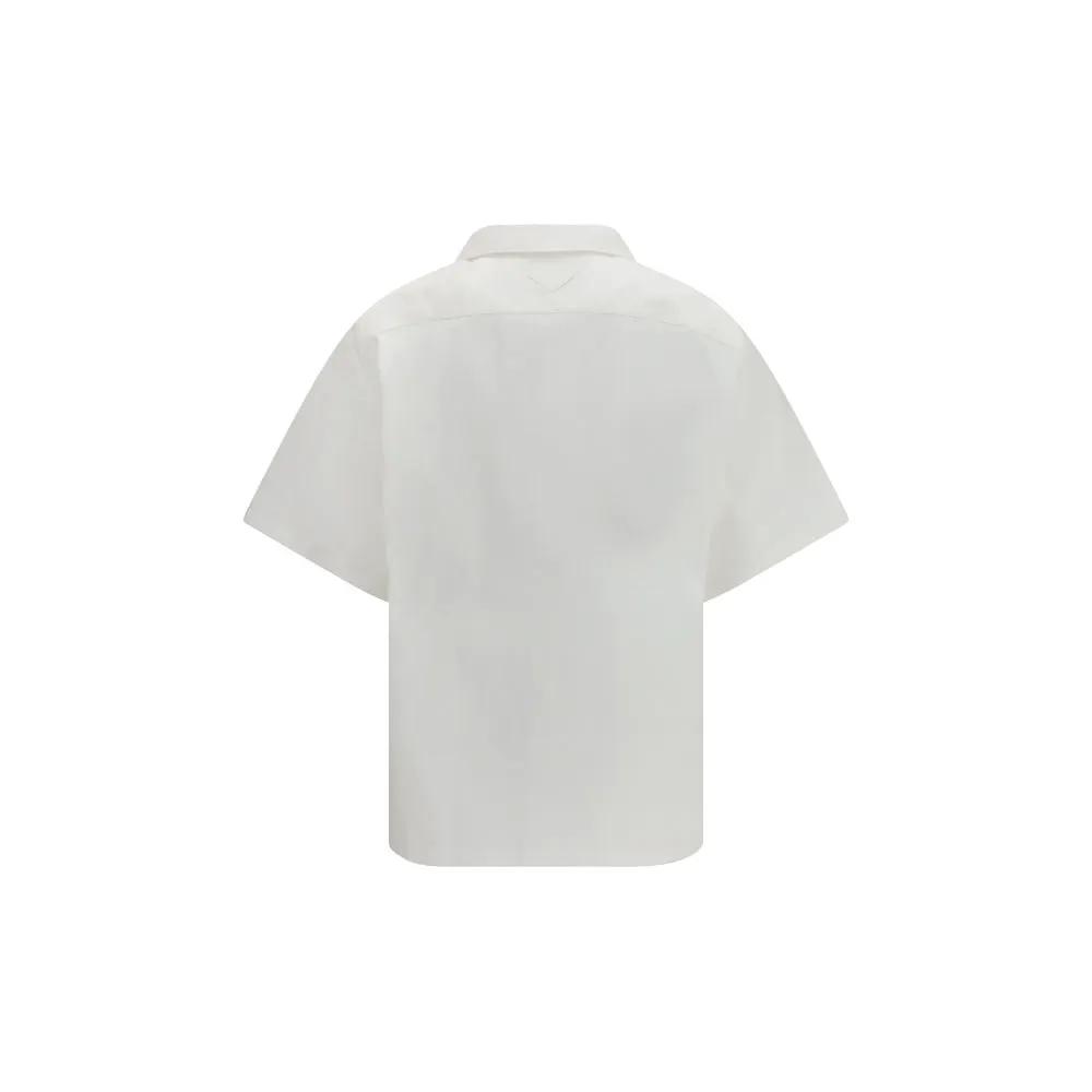 Chemise Prada blanche en coton à motifs