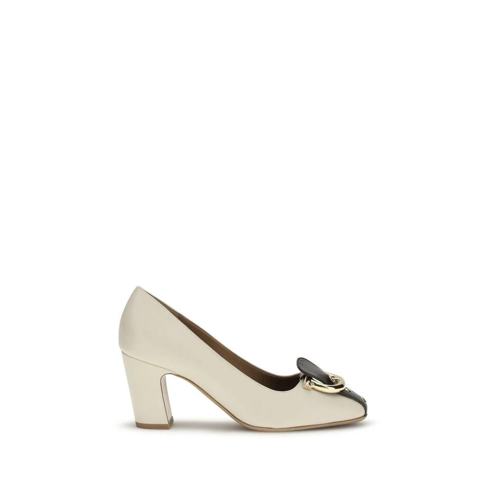 Escarpins à talons hauts Ferragamo Bos Taurus en cuir de veau beige