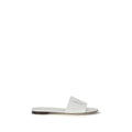 Sandales plates Dolce & Gabbana Bos Taurus en cuir de veau blanc