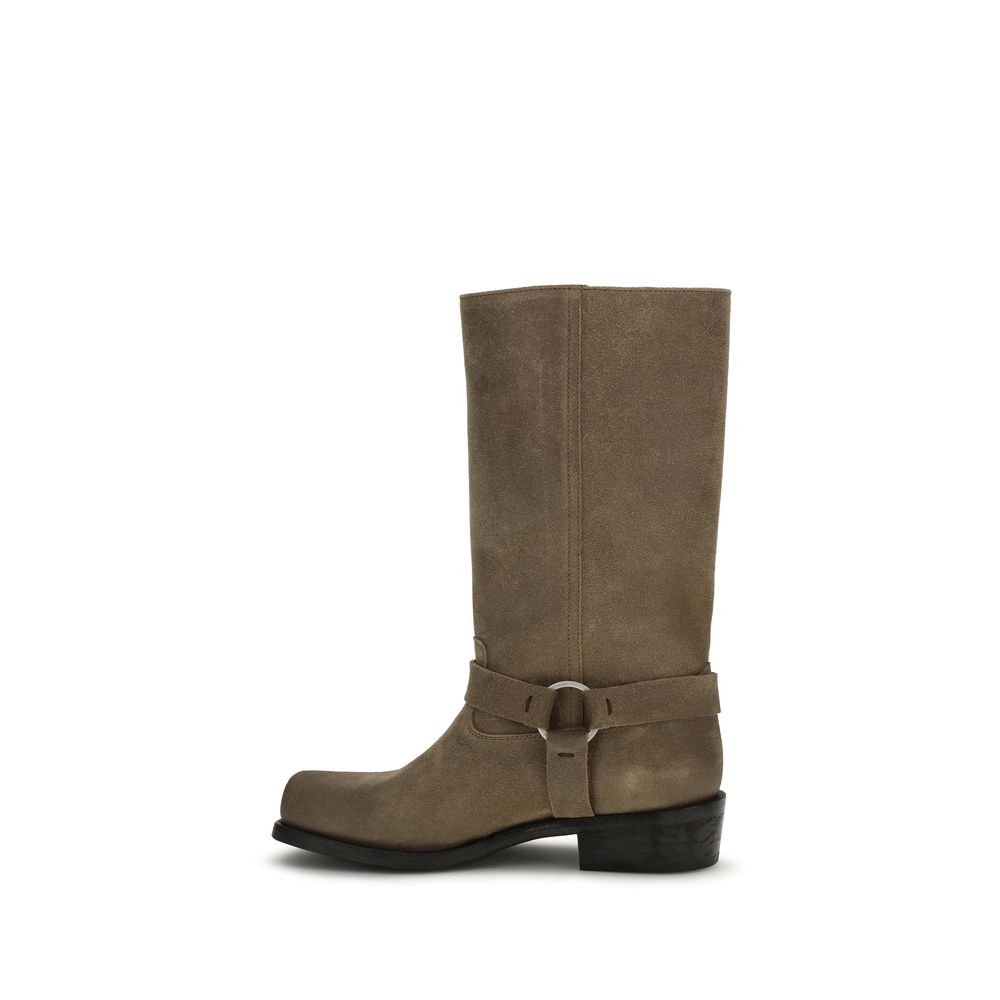 Bottes à lacets Golden Goose Bos Taurus en cuir de veau beige