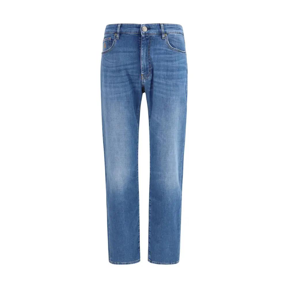 Men’s Blue Straight-Leg Jeans – MooRER Milton-15 Stretch Denim SS26