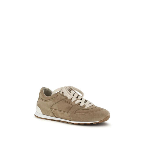 Baskets basses Brunello Cucinelli Bos Taurus en cuir de veau beige