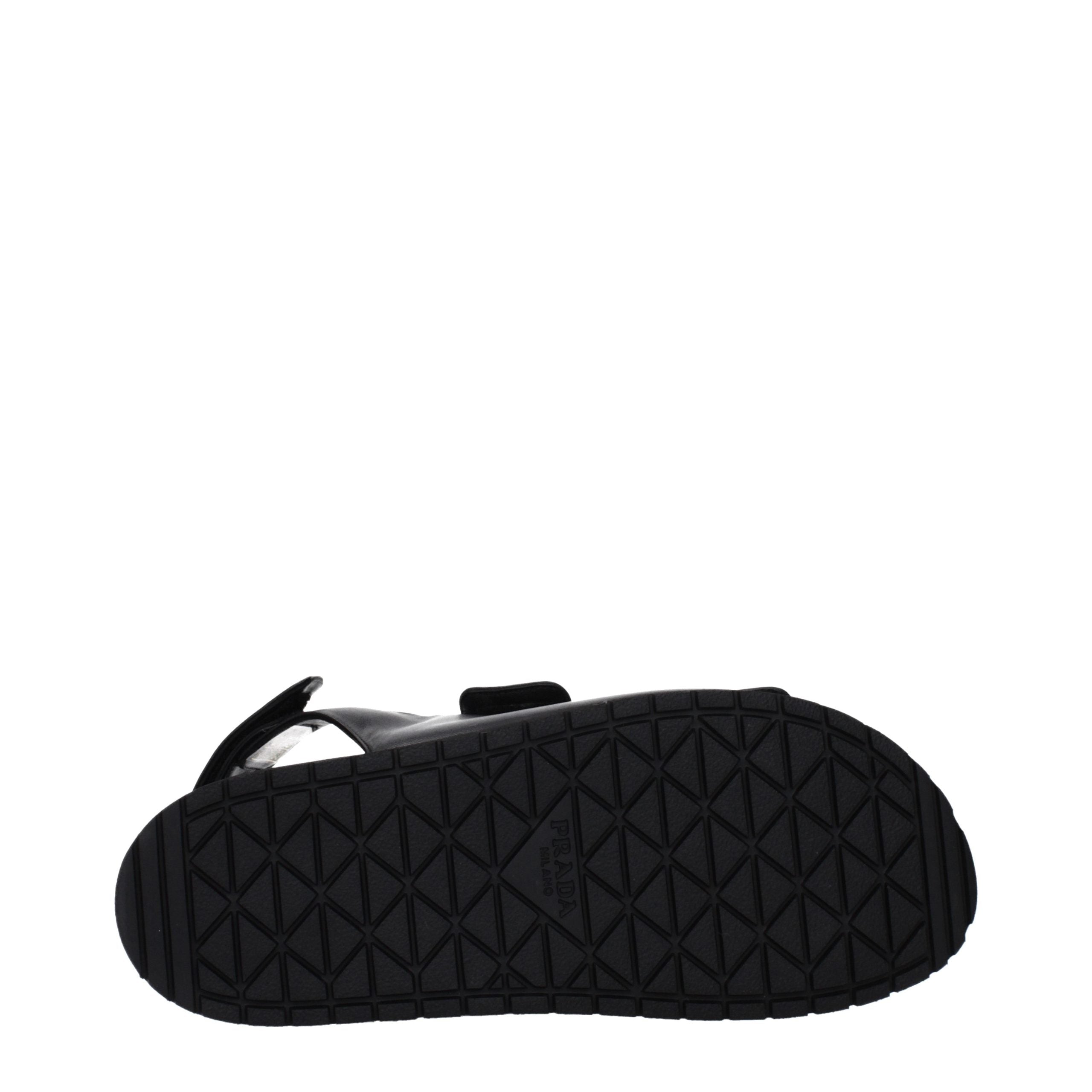 Sandales Prada en cuir noir