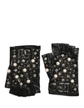 Gants longs Dolce & Gabbana ornés de perles noires