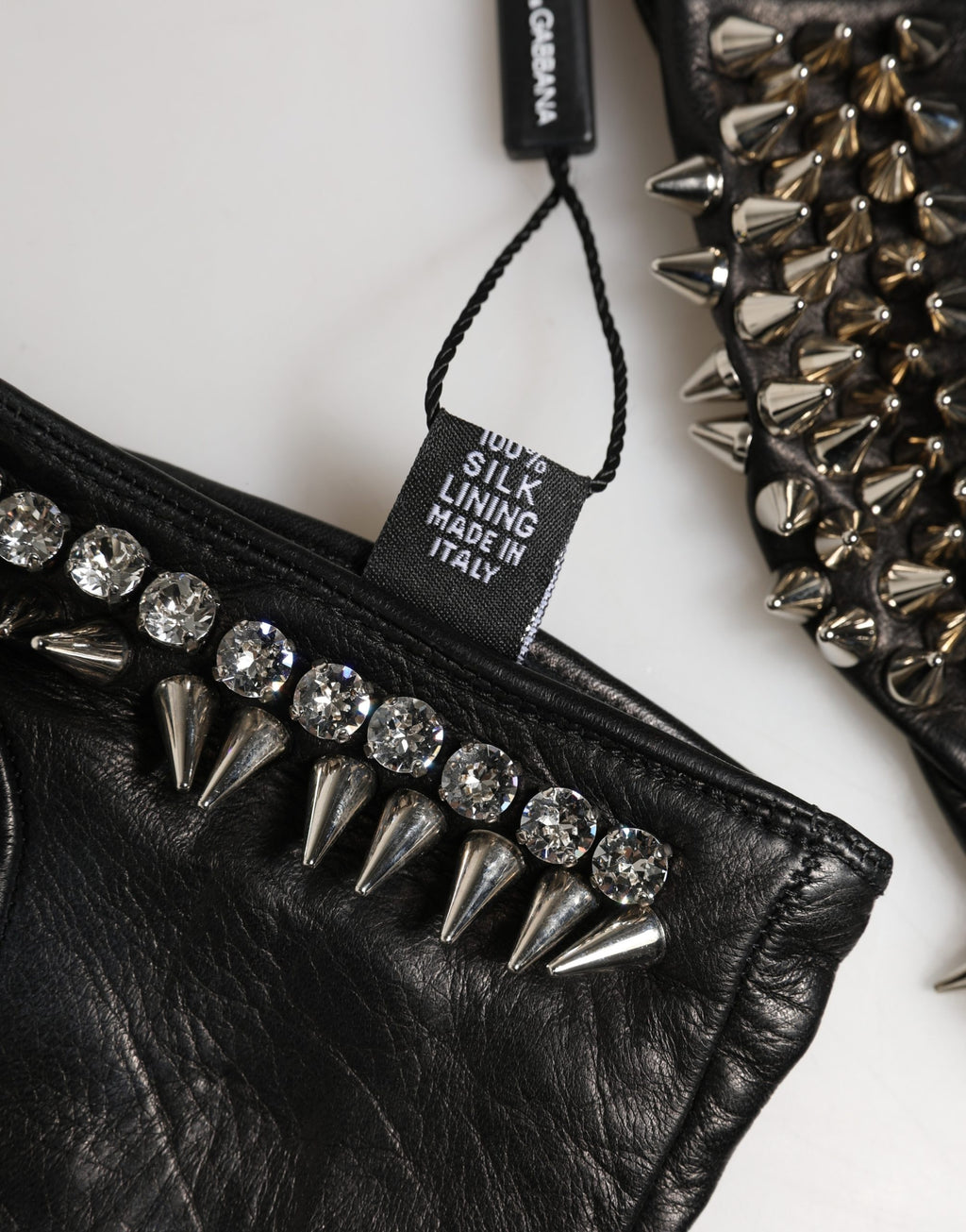 Gants mitaines noires ornées Dolce & Gabbana pour femme