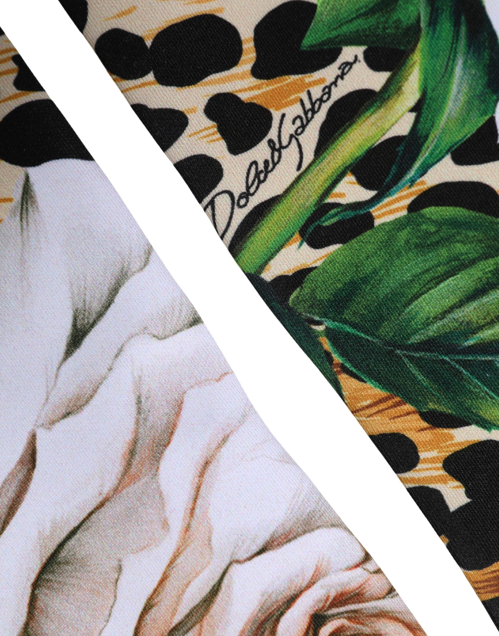 Dolce & Gabbana Multicolor Floral Leopard Elbow Length Women Gloves