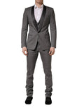 Costume 3 pièces Dolce & Gabbana en laine grise, simple boutonnage, 1 bouton