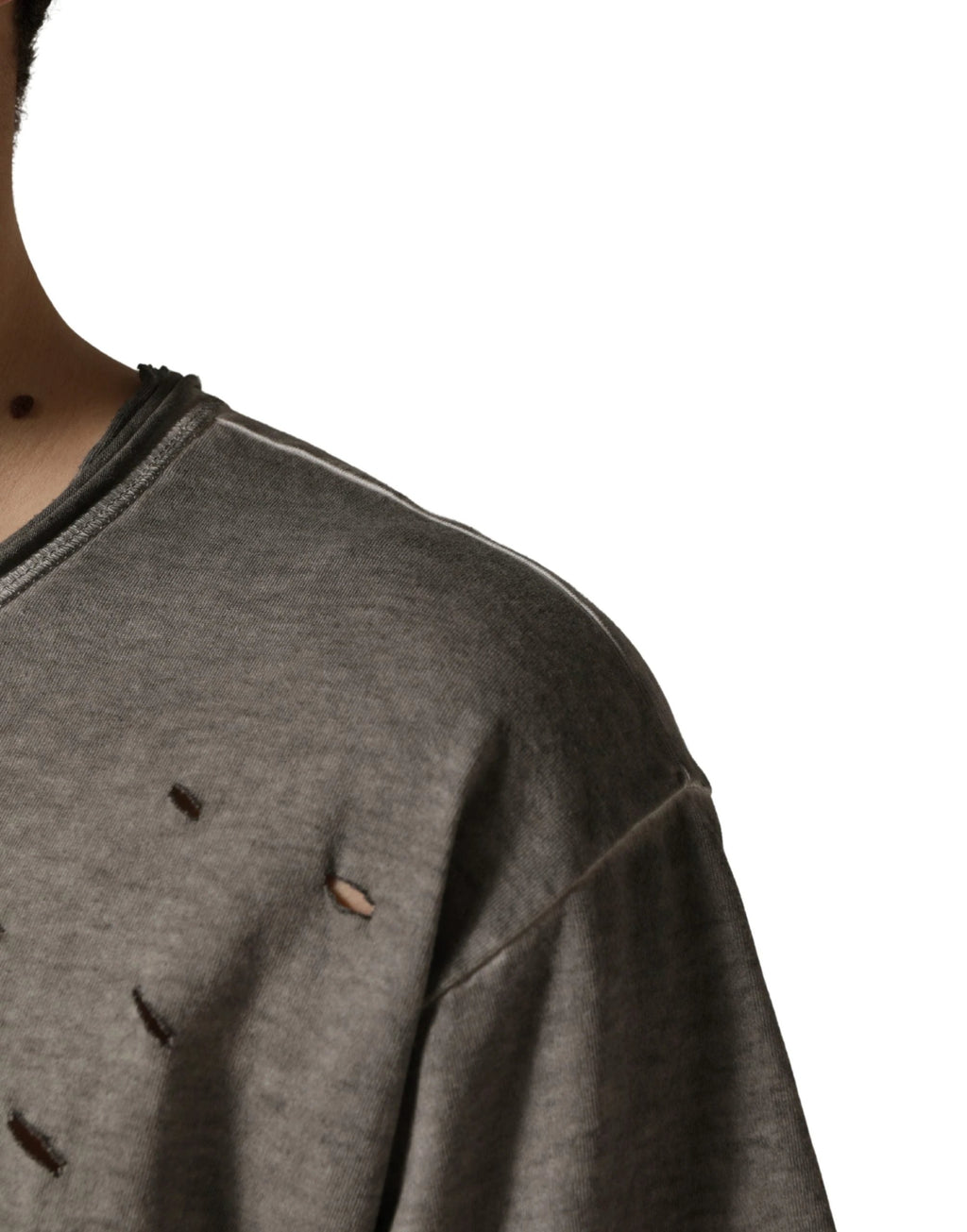 T-shirt Dolce & Gabbana gris à col rond en coton imprimé du logo DG