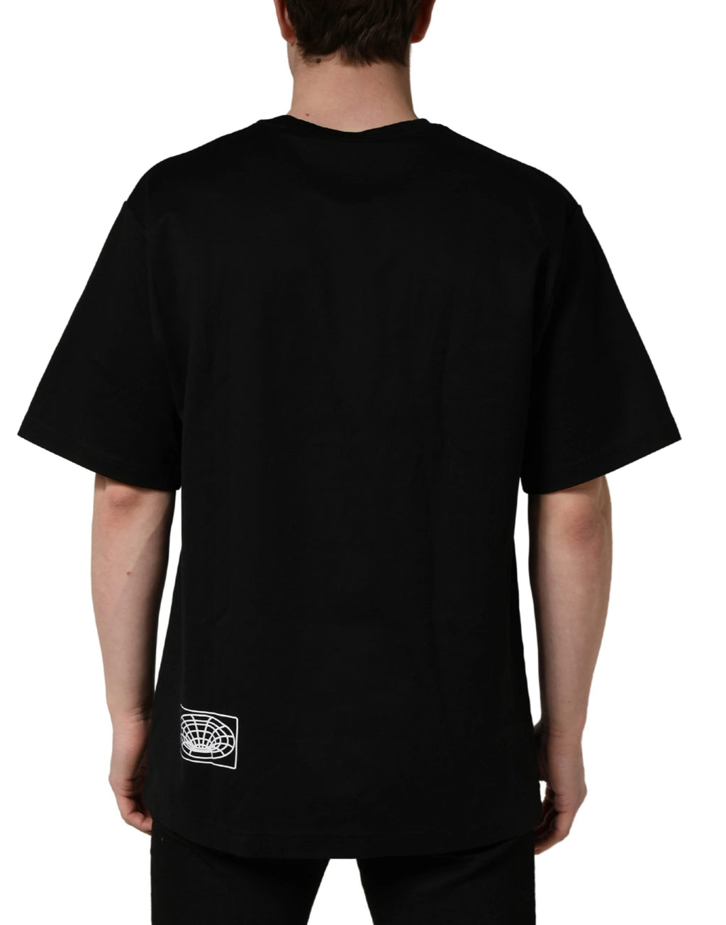 T-shirt Dolce & Gabbana noir à col rond pour homme avec logo brodé