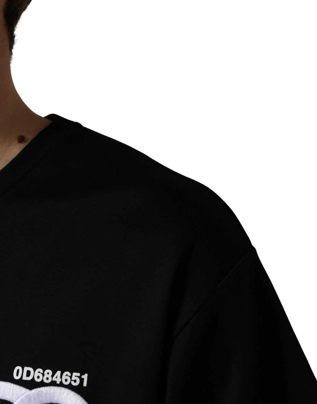 T-shirt Dolce & Gabbana noir à col rond pour homme avec logo brodé