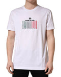 T-shirt homme Dolce & Gabbana blanc en coton à col rond et code-barres