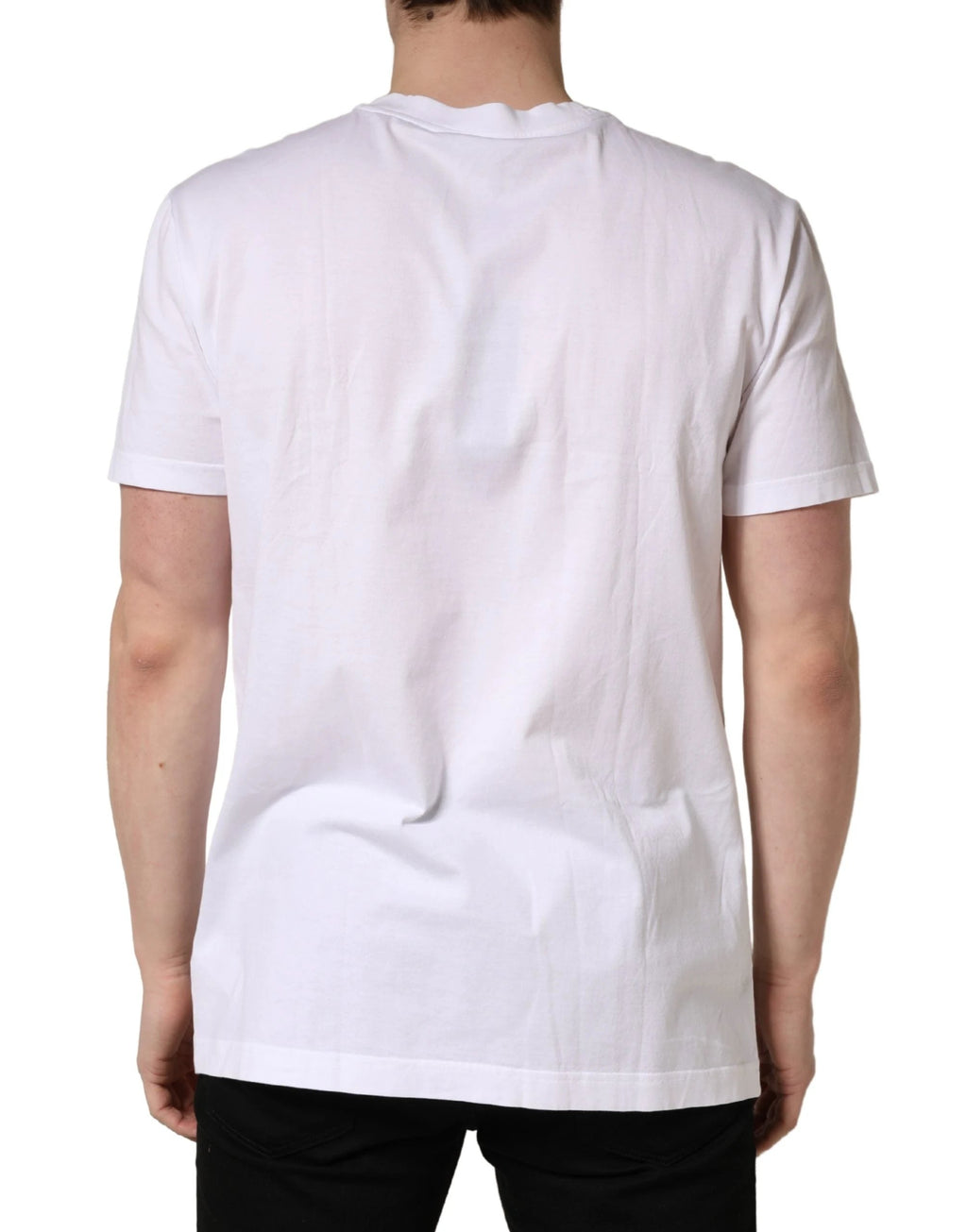 T-shirt homme Dolce & Gabbana blanc en coton à col rond et code-barres