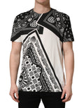 Dolce & Gabbana Black White Bandana Cotton Crew Neck  T-shirt