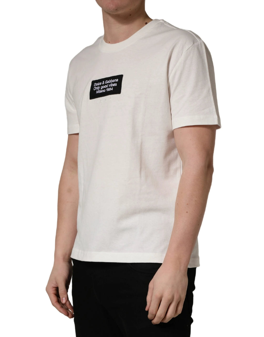 T-shirt Dolce & Gabbana blanc à col rond en coton pour homme