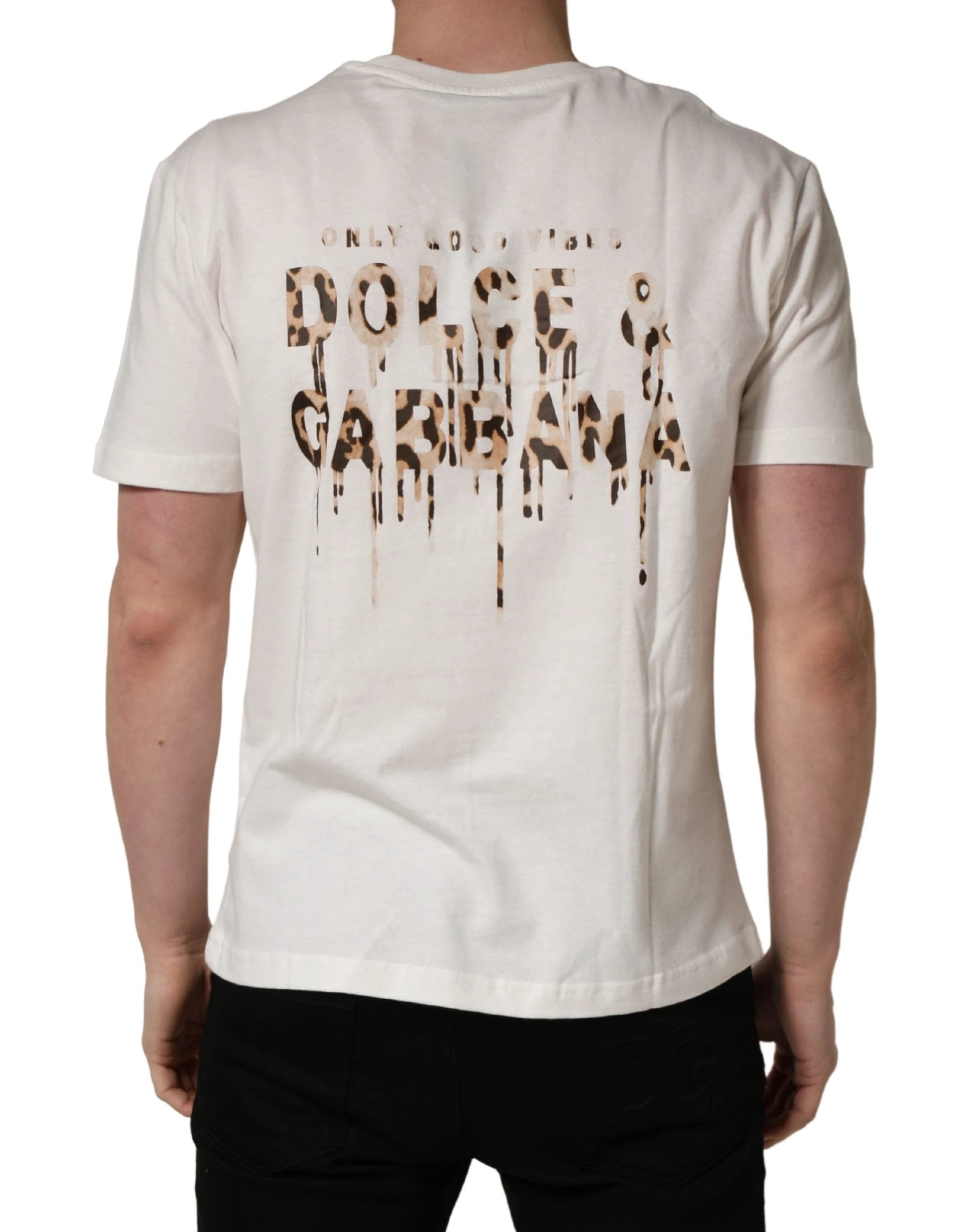 T-shirt Dolce & Gabbana blanc à col rond en coton pour homme