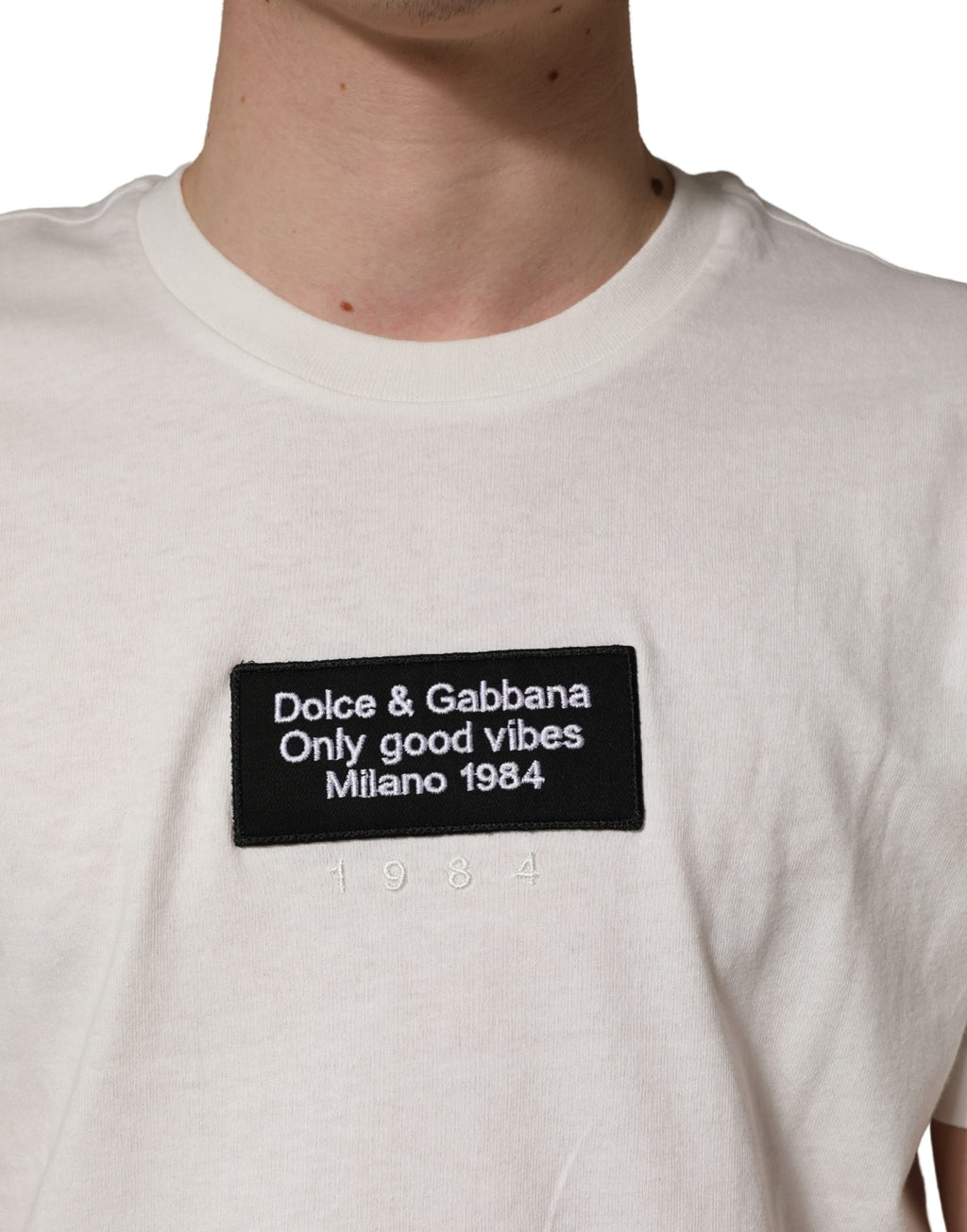 T-shirt Dolce & Gabbana blanc à col rond en coton pour homme