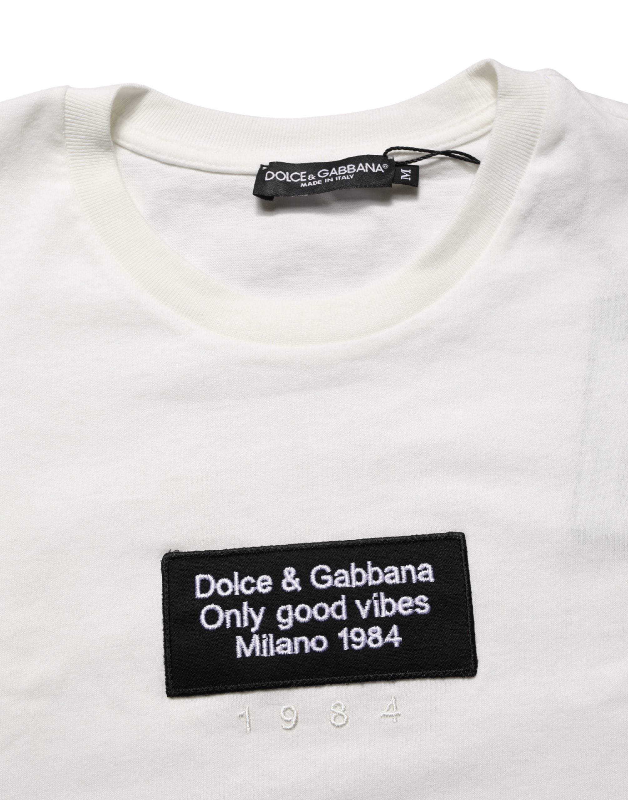 T-shirt Dolce & Gabbana blanc à col rond en coton pour homme