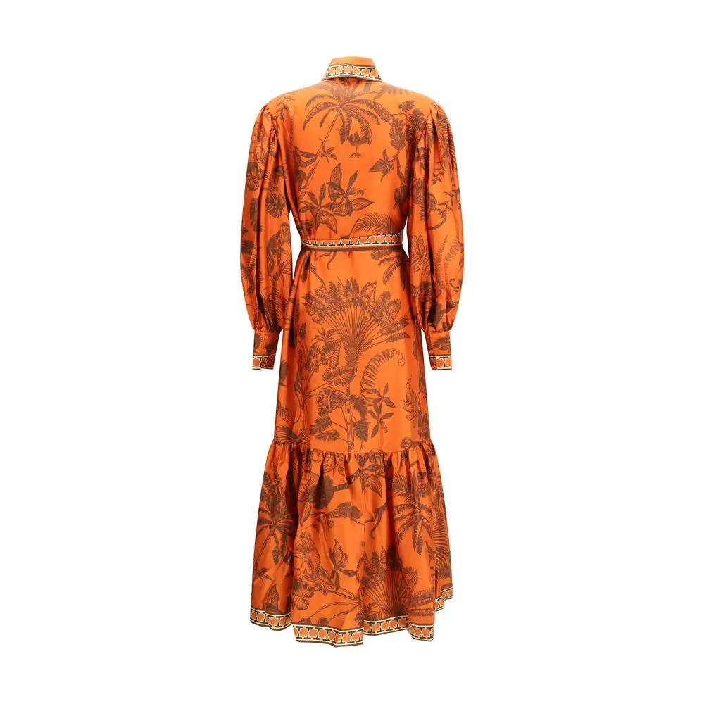 Robe décontractée en soie orange Alemais