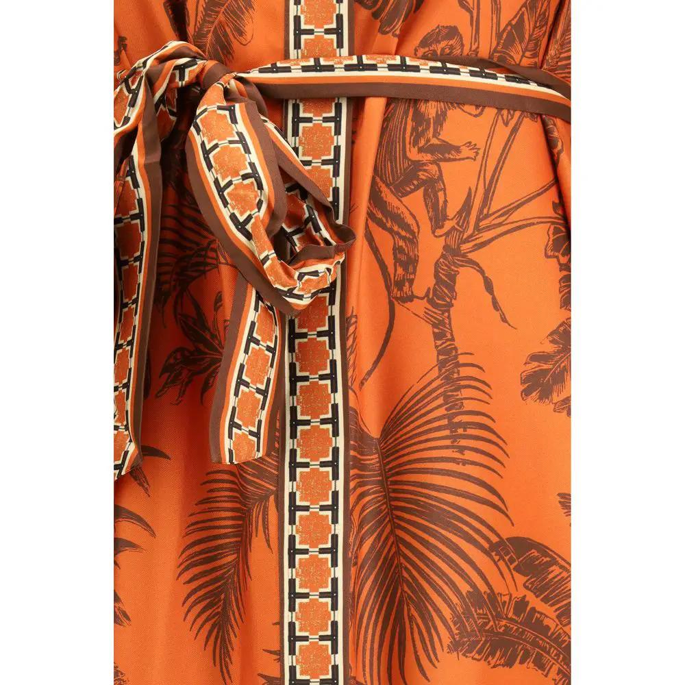 Robe décontractée en soie orange Alemais