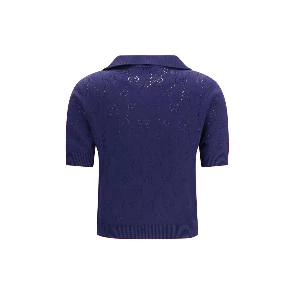 Chemise habillée en soie bleue Gucci