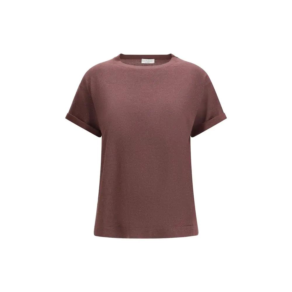 T-shirt en nylon Brunello Cucinelli Bordeaux