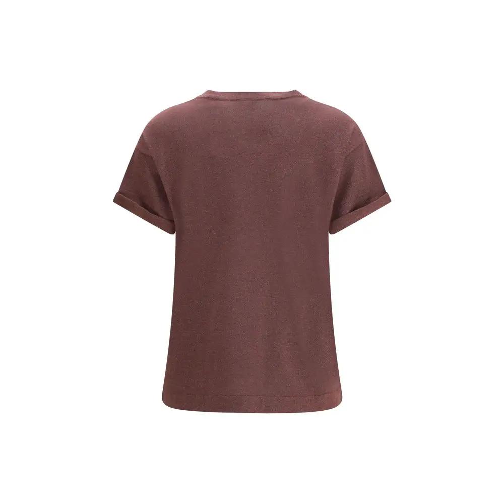 T-shirt en nylon Brunello Cucinelli Bordeaux