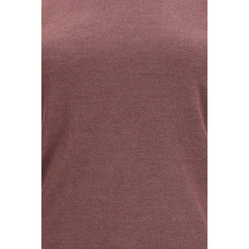 Brunello Cucinelli T-shirt en cachemire bordeaux