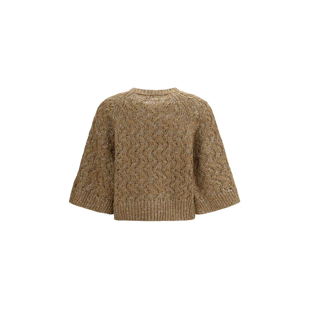 Brunello Cucinelli Sweat-shirt en soie beige