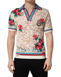 Polo Dolce & Gabbana beige à fleurs et dentelle, style club de tennis