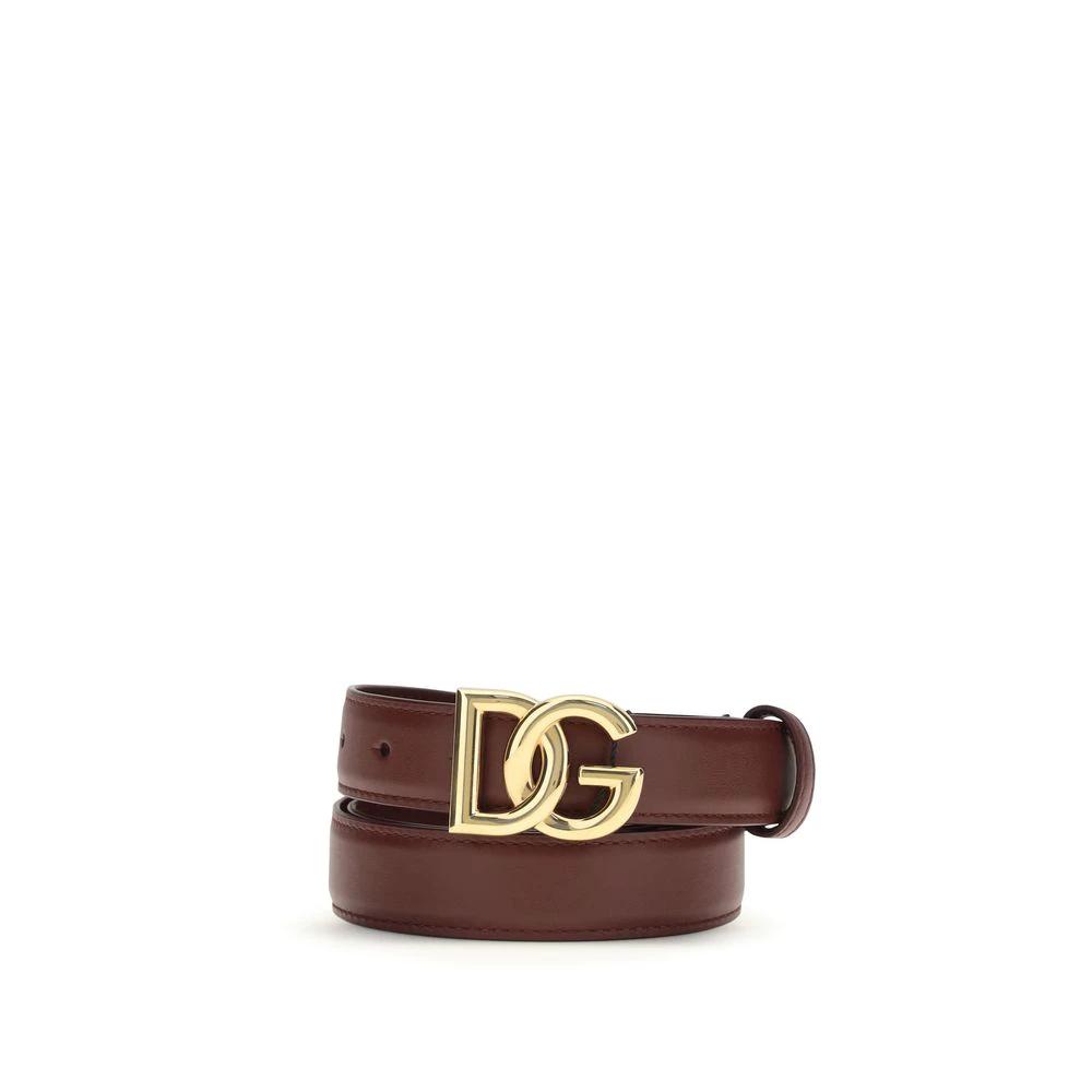 Ceinture Dolce & Gabbana Bos Taurus Regular en cuir de veau bordeaux