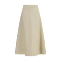 Jupe midi PAROSH en lin beige