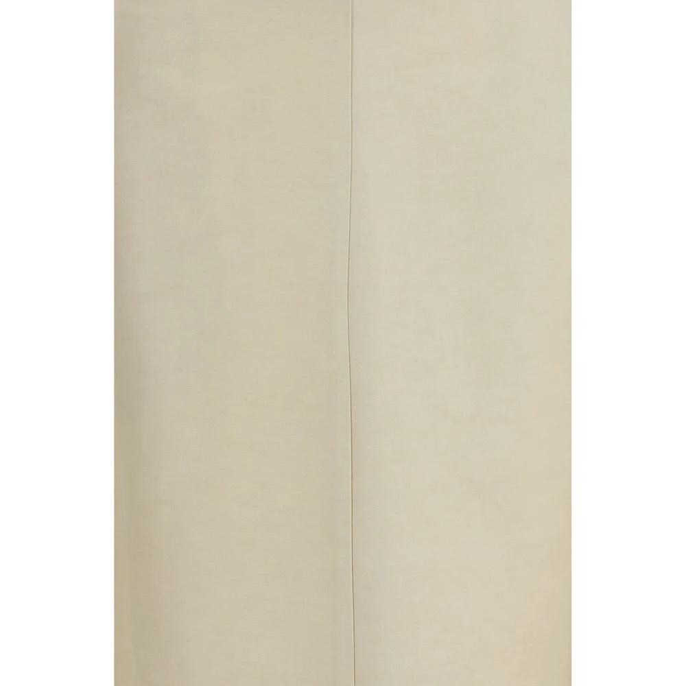 Jupe midi PAROSH en lin beige