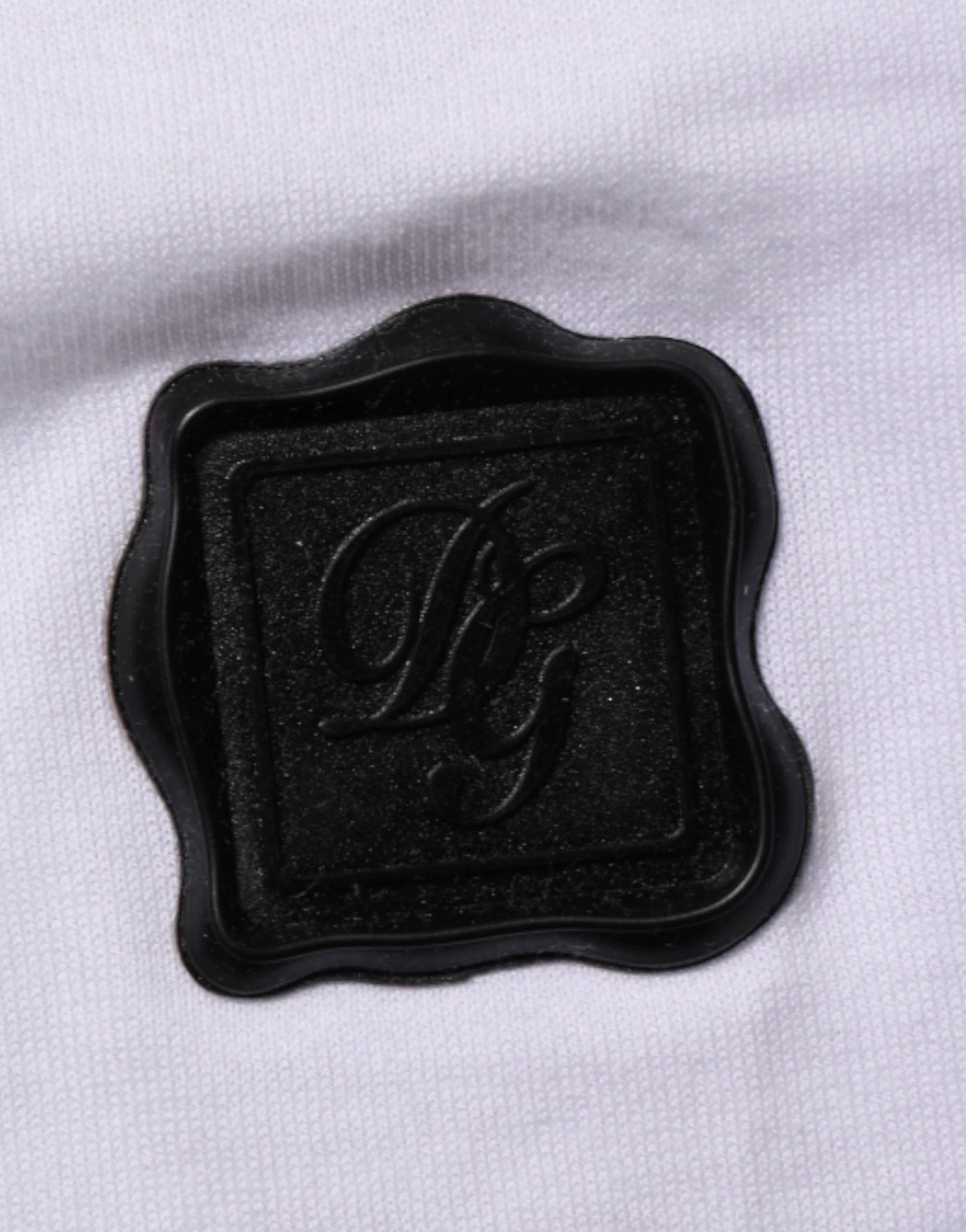 Dolce & Gabbana White Logo Patch Cotton Crew Neck T-shirt