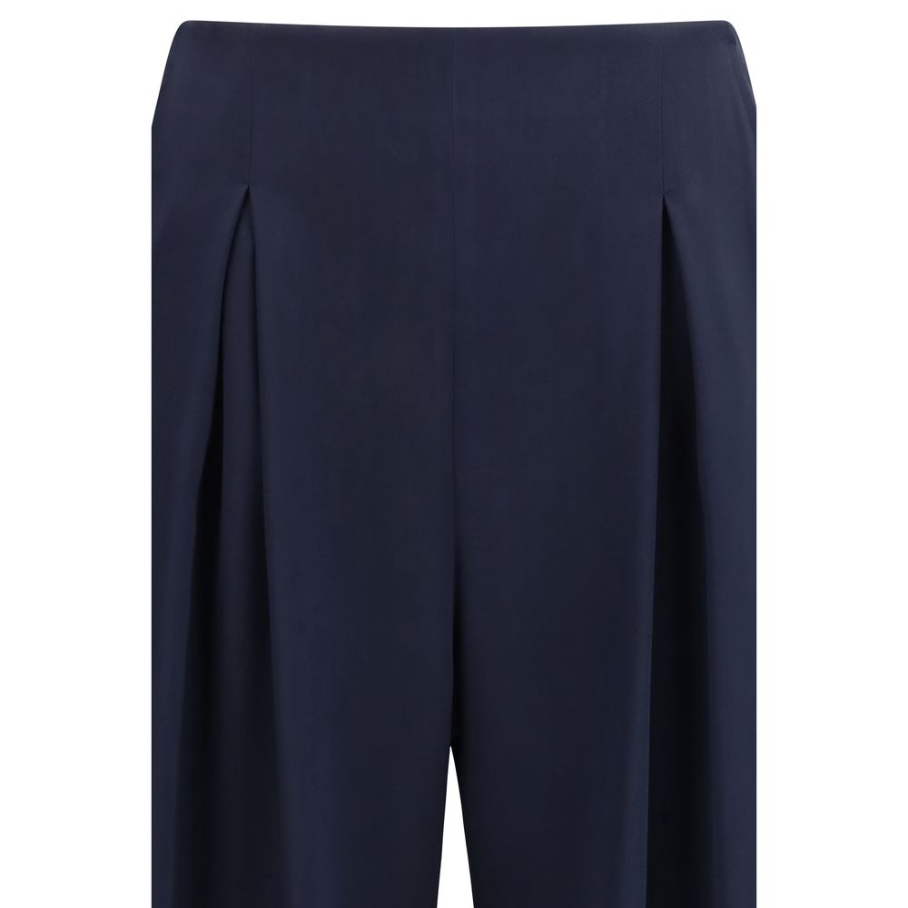 Max Mara Pure Blue Silk Casual Pants