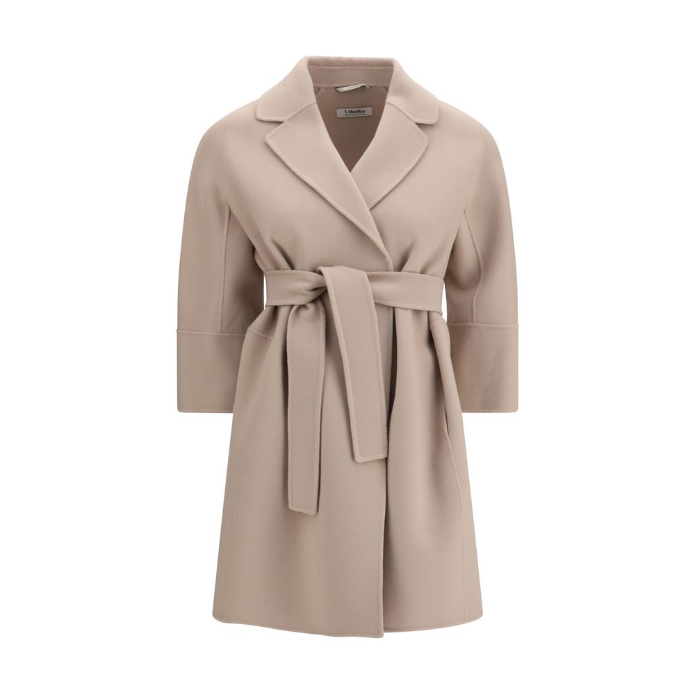 'S Max Mara Beige Fleece Wool Coat