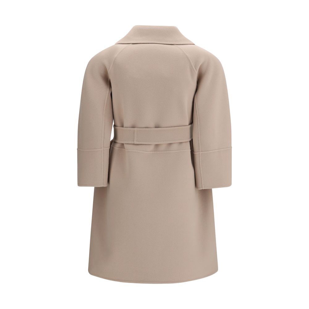 'S Max Mara Beige Fleece Wool Coat
