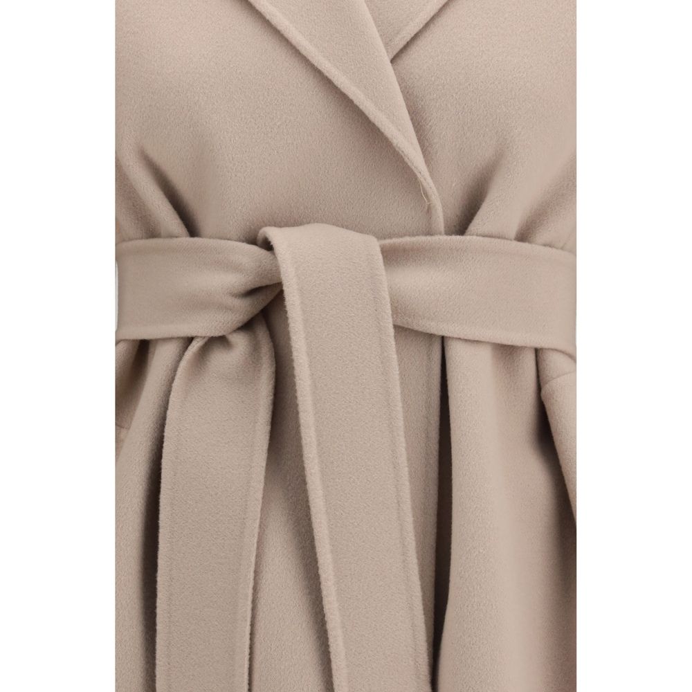 'S Max Mara Beige Fleece Wool Coat