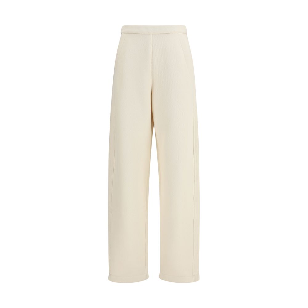 Max Mara Pure Beige Cotton Casual Pants