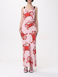 Robe décontractée en soie multicolore MSGM