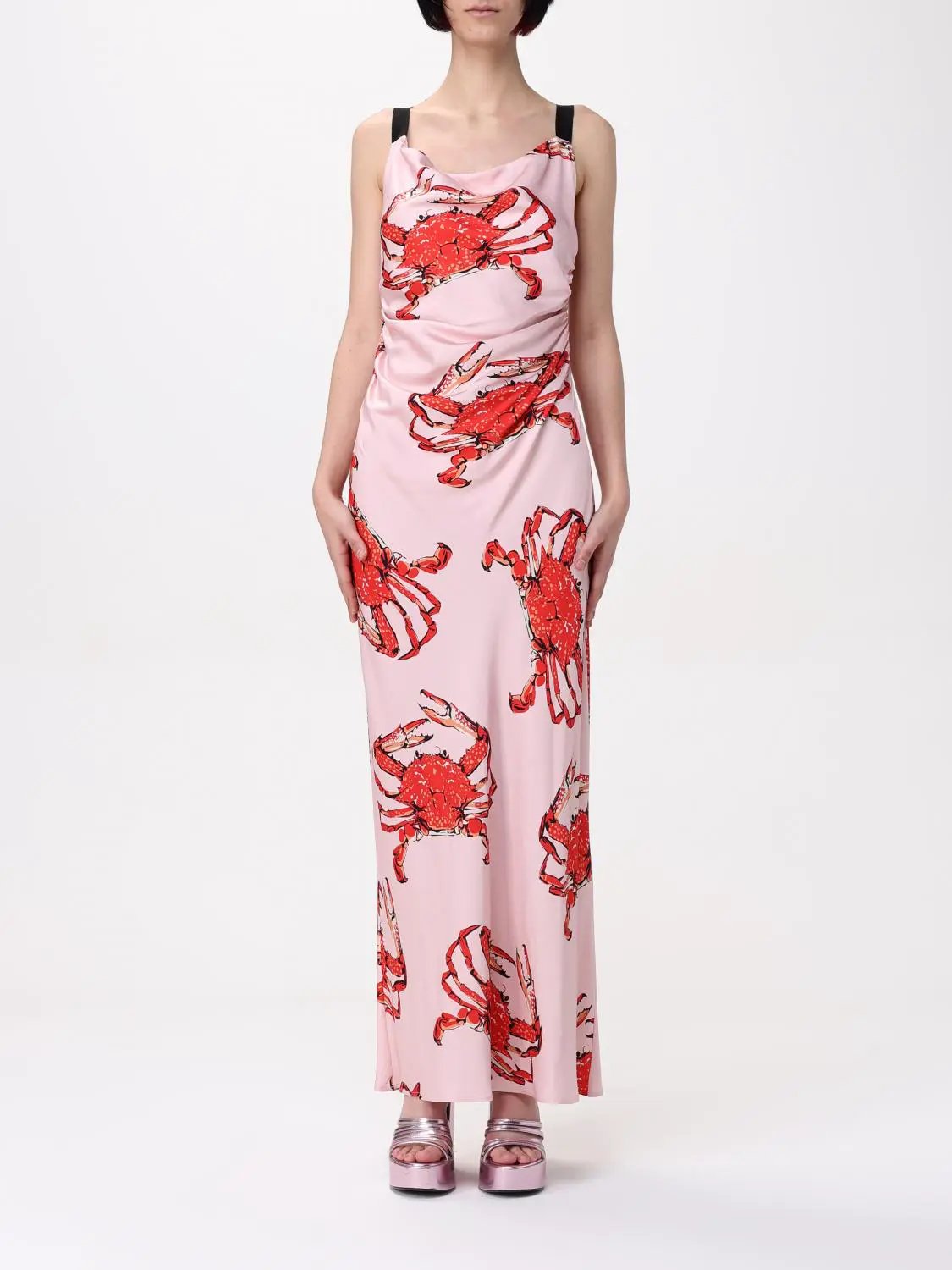 Robe décontractée en soie multicolore MSGM