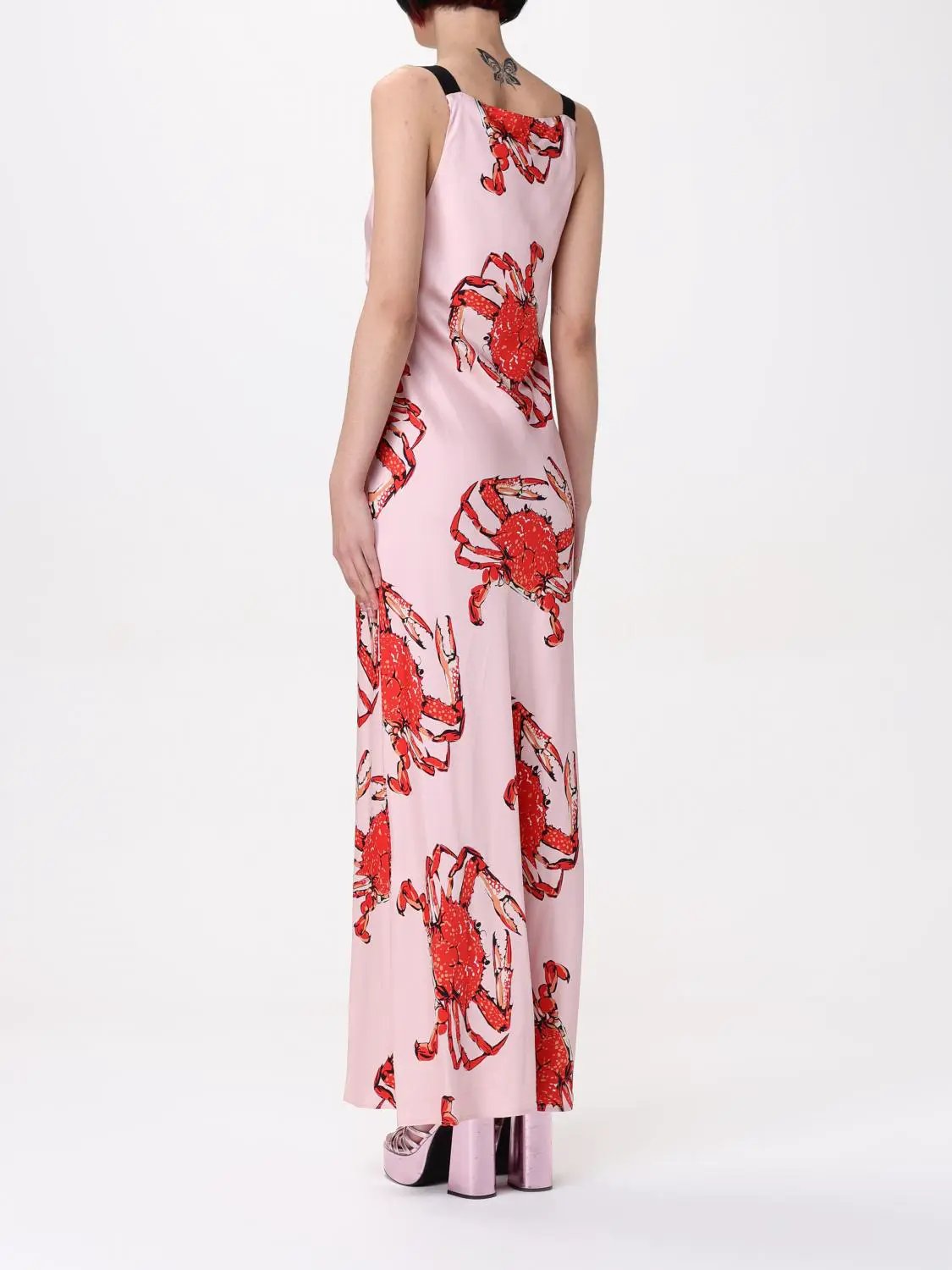 Robe décontractée en soie multicolore MSGM