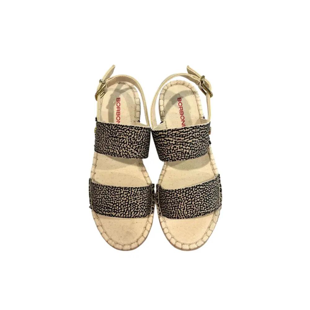 Borbonese Beige Textile Women Sandal