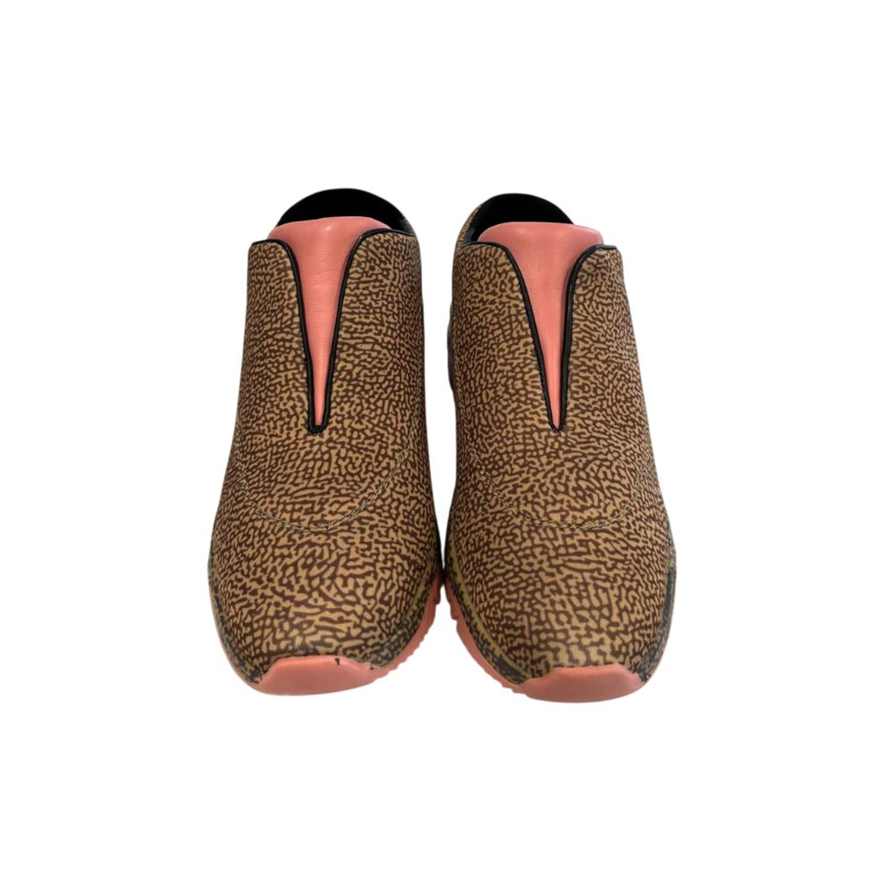 Sneaker Borbonese en cuir beige pour femme