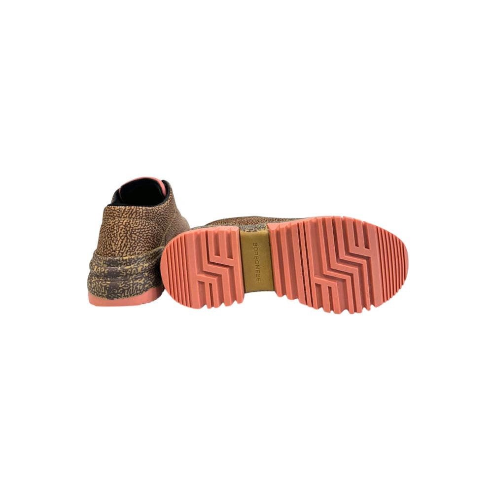 Sneaker Borbonese en cuir beige pour femme