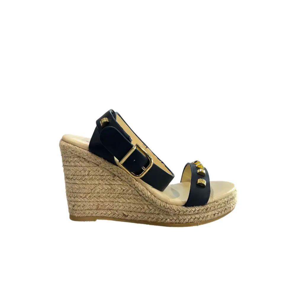 Borbonese Blue Leather Women's Platform Sandal