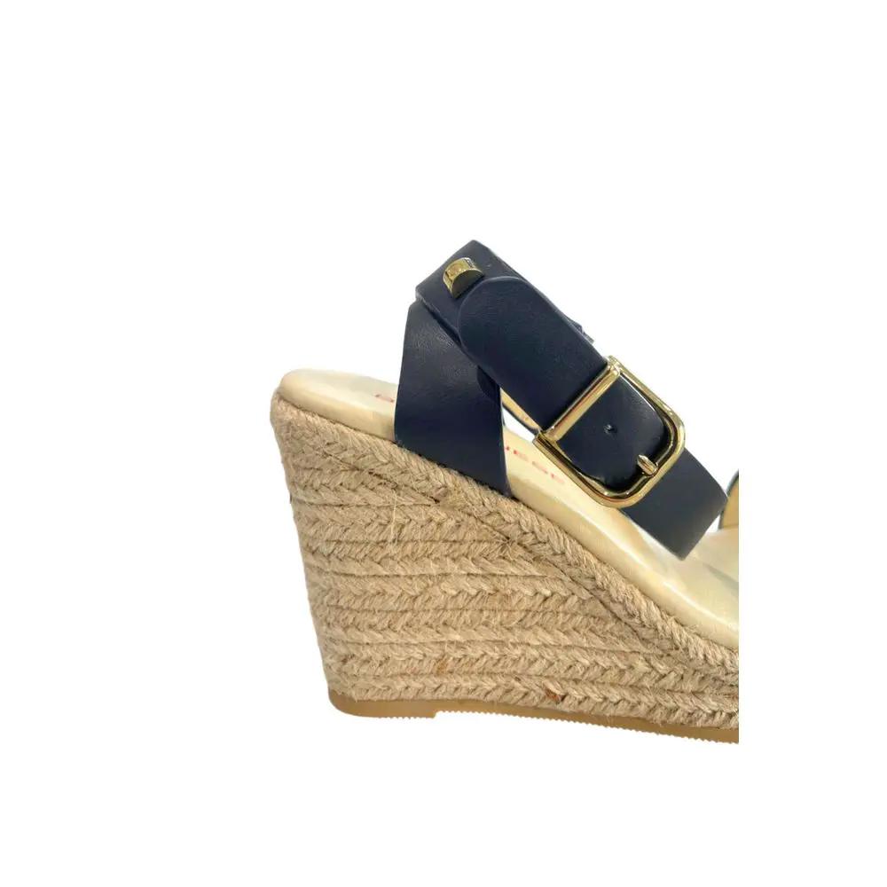 Borbonese Blue Leather Women's Platform Sandal